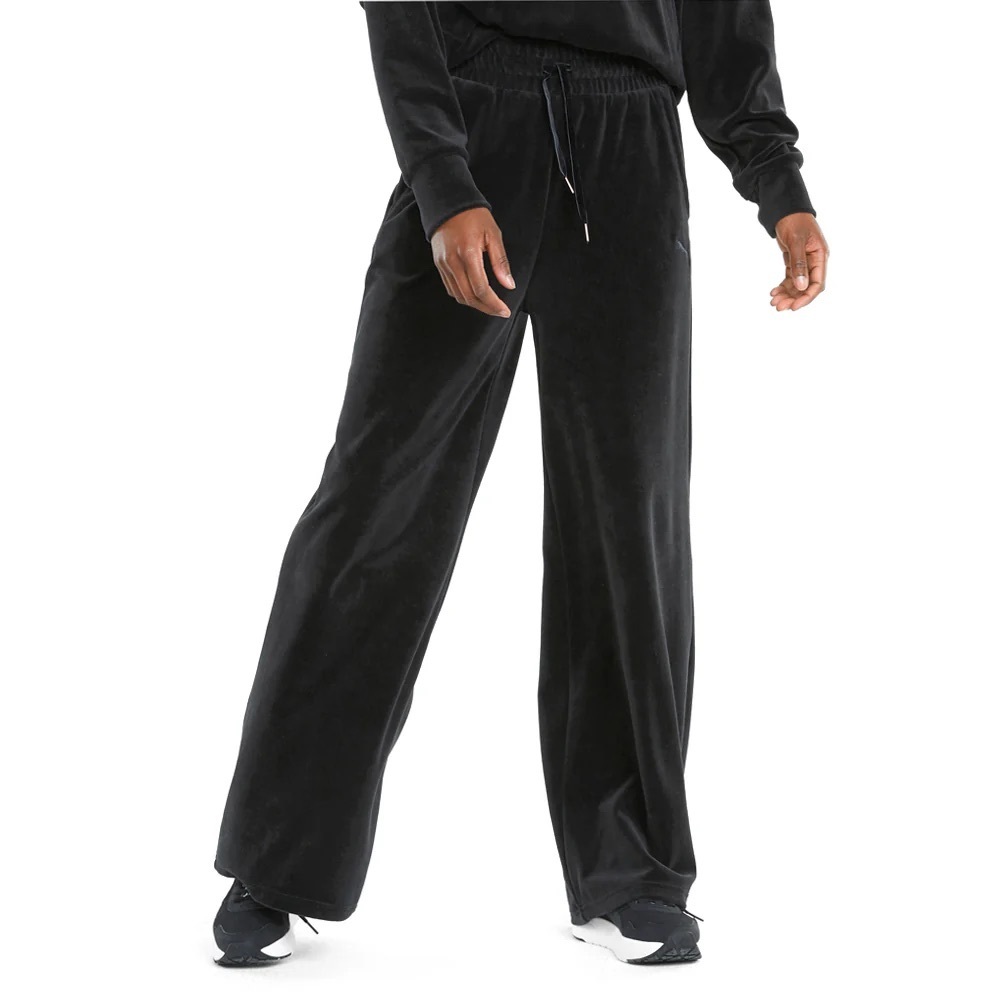 Ralph Lauren active black velour, cotton wide leg pull on track pants XL NWT​